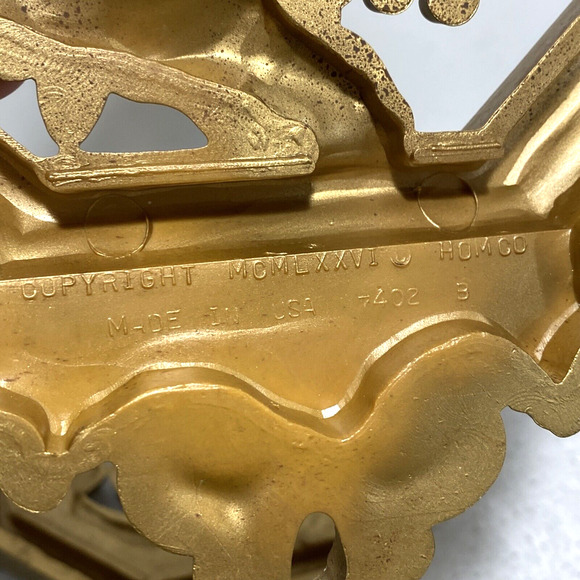 Homeco 1976 golden faux carved wood wall hangings set of 3 plaques music motif - Picture 12 of 12